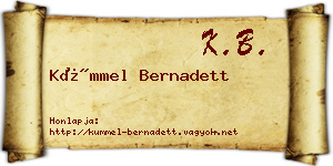 Kümmel Bernadett névjegykártya