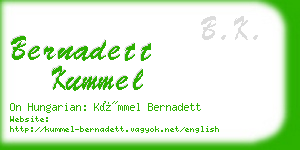 bernadett kummel business card